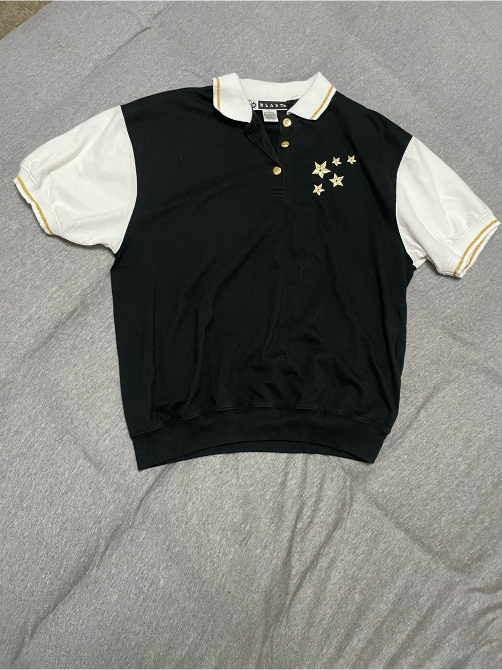 Vintage 80s 90s Blast Colorblock Polo Shirt Size L Star Embroidered